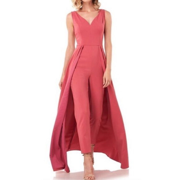 KAY UNGER Avery Maxi Romper in Pink Rose - Picture 1 of 7